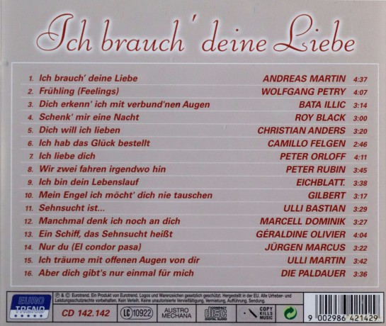 Ich Brauch Deine Liebe [CD]