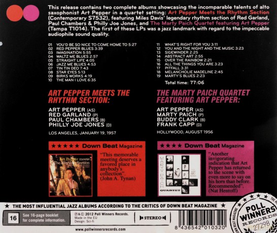 Art Pepper: Art Pepper Meets the Rhythm Section/the Marty Paich Quartet - Art Pepper [CD]