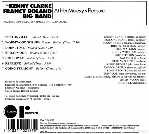 Kenny Clarke Francy Boland Big Band: At Her Majesty Pleasure [CD]
