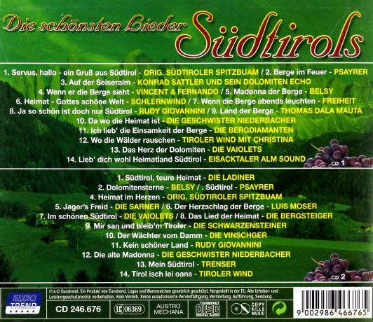 Die Schonsten Lieder Sudtirols [2CD]