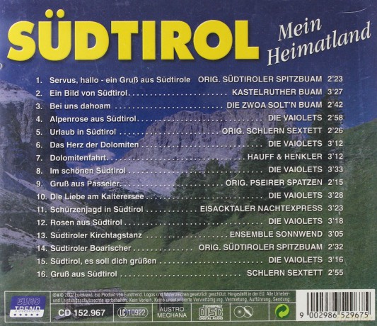 Sudtirol Mein Heimatland [CD]