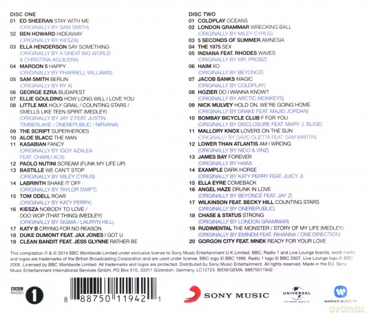 Bbc Radio 1 Live Lounge 2014 [2CD]