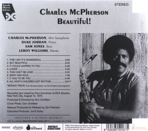 Charles Mcpherson: Beautiful! [CD]
