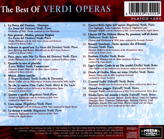 Verdi Opera The Best Of [CD]