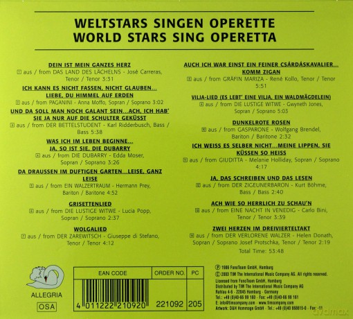 Weltstars Singen Operette [CD]