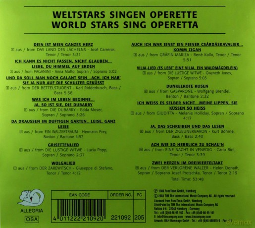 Weltstars Singen Operette [CD]