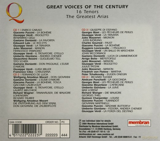 Great Voices Of The Century [4CD]