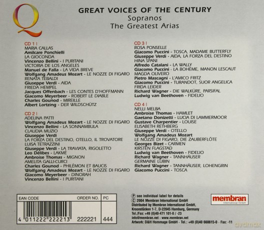 Great Voices Of... Sopranos [4CD]