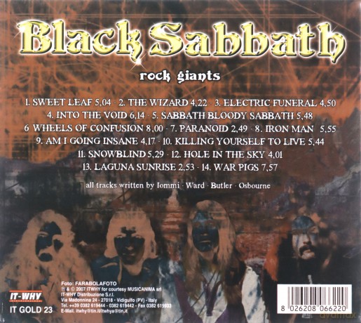 Black Sabbath: Black Sabbath-Rock Giants [CD]