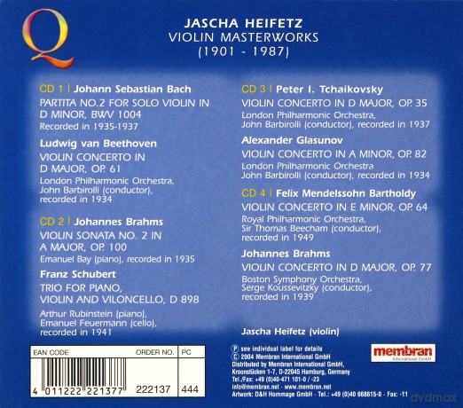 Heifetz J Violin Masterworks [4CD]