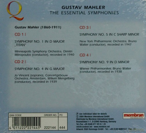 Mahler Essential Symphonies [4CD]