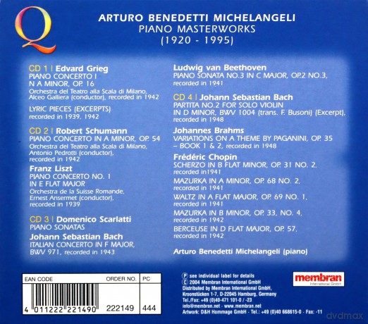 Michelangeli Piano Masterworks [4CD]
