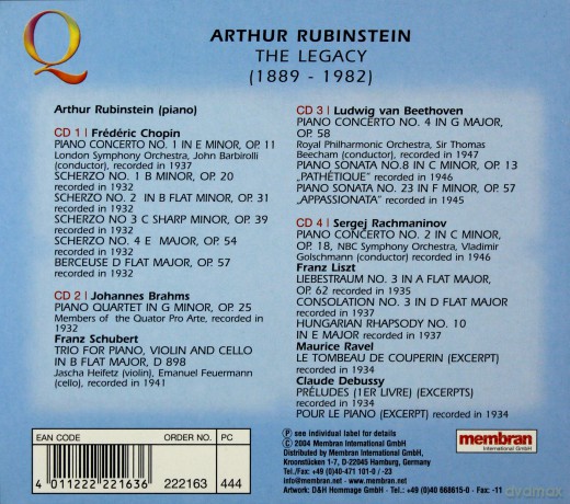 Rubinstein A The Legacy [4CD]