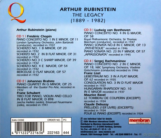 Rubinstein A The Legacy [4CD]