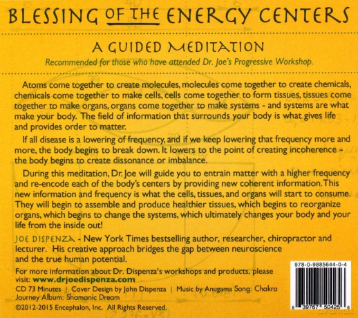 Dr Joe Dispenza: Blessing Of The Energy Centers [CD]