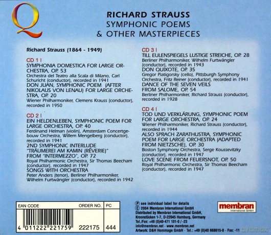 Strauss Symphonic Poems [4CD]
