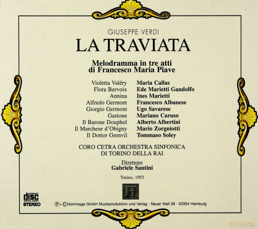 Verdi La Traviata [CD]