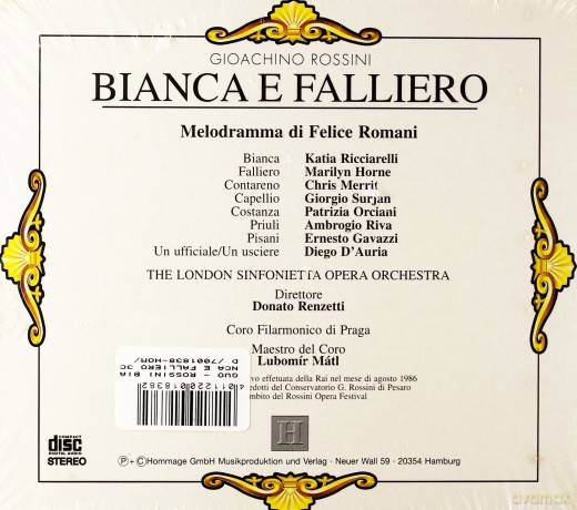 Rossini Bianca E Falliero [3CD]