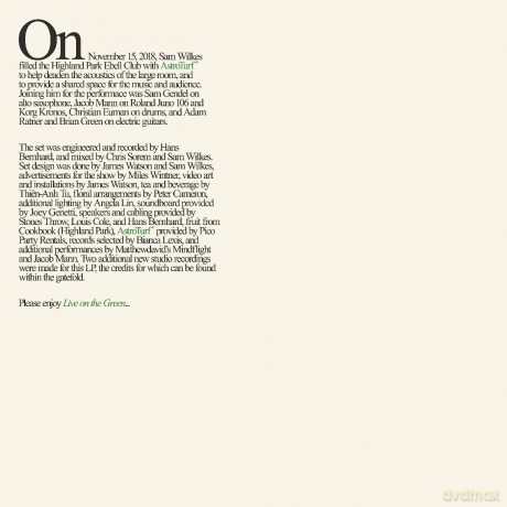 Sam Wilkes: Live On The Green [Winyl]