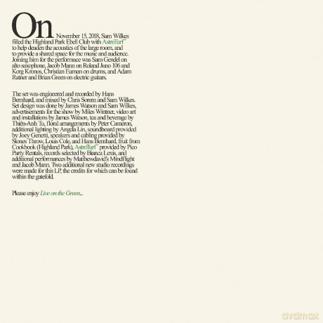 Sam Wilkes: Live On The Green [Winyl]