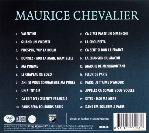 Maurice Chevalier: 20 Chansons [CD]