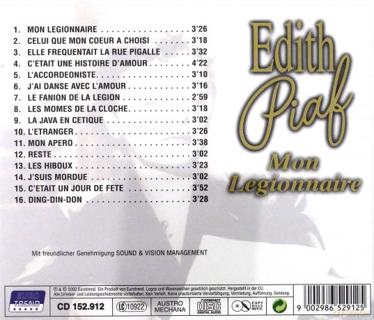 Edith Piaf: Mon Legionnaire [CD]