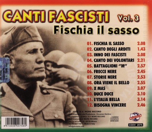 Canti Fascisti Fischia Il Sasso Vol 3 [CD]