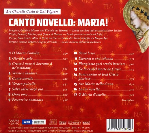 Canto Novello: Maria [CD]