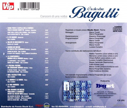 Orchestra Bagutti: Canzoni Di Una Volta [CD]