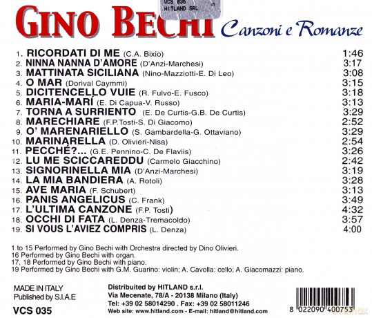 Gino Bechi: Canzoni E Romanze [CD]