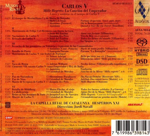 Jordi Savall: Carlos v - Mille Regretz [CD]