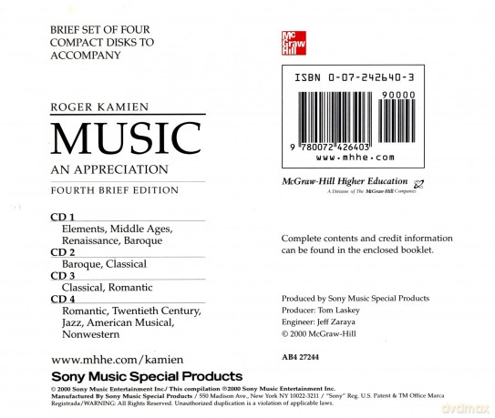 Roger Kamien: Cds Brief Set Music:An Appreciation [CD]