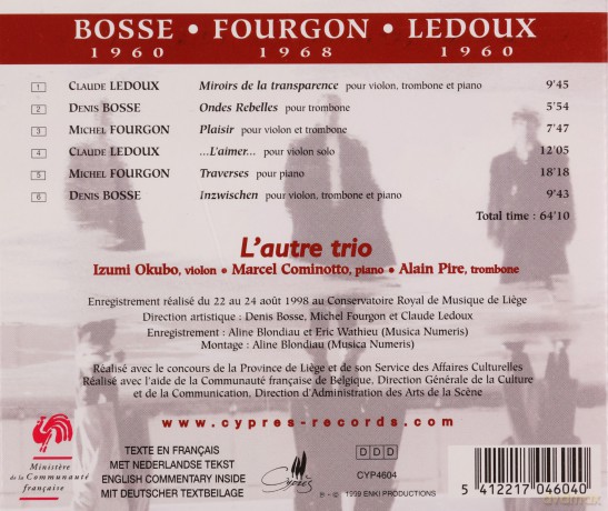 Bosse/fourgon/ledoux: Chamber Works [CD]