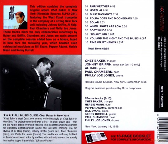 Chet Baker: Chet Baker In New York [CD]