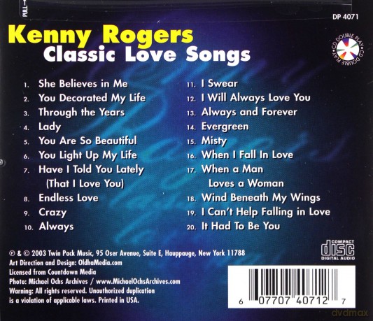 Kenny Rogers: Classic Love Songs [CD]