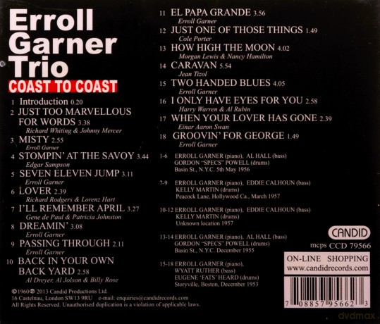 Erroll Garner: Coast to Coast [CD]