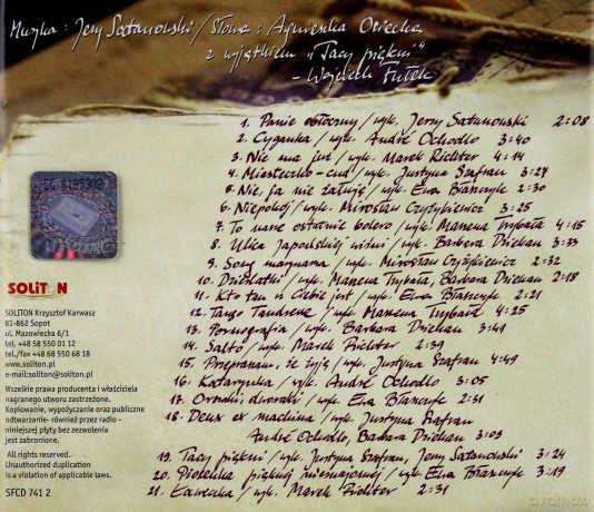 Dziękuję Za Świat - Piosenki Agnieszki Osieckiej [CD]
