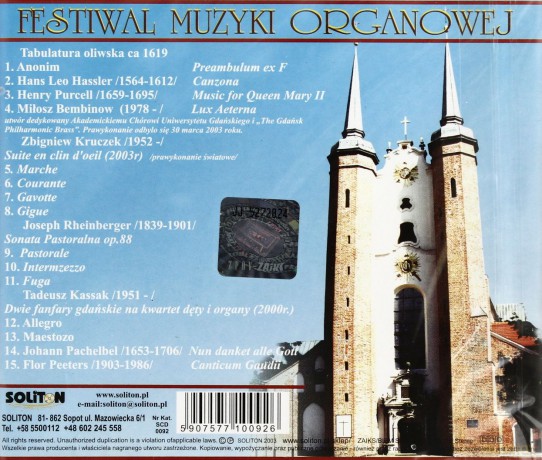 Katedra Oliwska - Koncert Inauguracyjny Xlvi Festiwalu Organowego [CD]