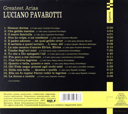 Luciano Pavarotti - Greatest Arias (digipack) [CD]