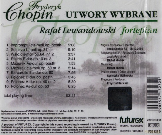 Chopin - Utwory Wybrane [CD]