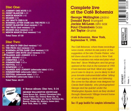 George Wallington: Complete Live at Cafe Bohemia [2CD]
