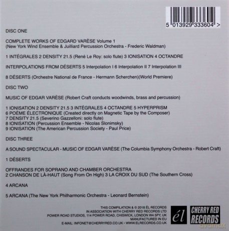 Edgard Varese: Complete Works Of Edgard Varese Volume 1: 3cd Boxset [3CD]
