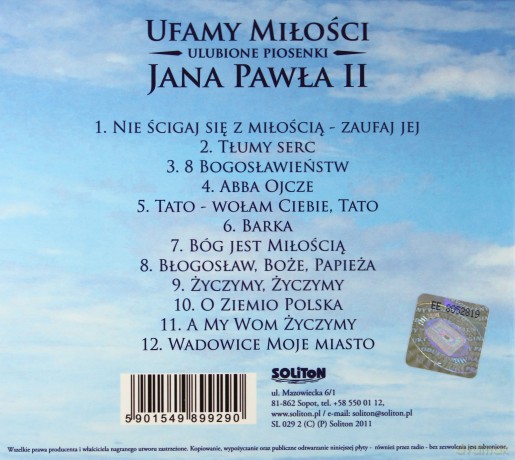 Ufamy Miłości - Ulubione piosenki Jana Pawła II (digipack) [CD]