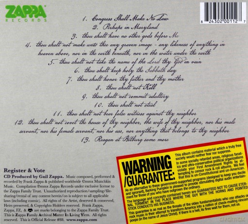 Frank Zappa: Congress Shall Make No Law [CD]