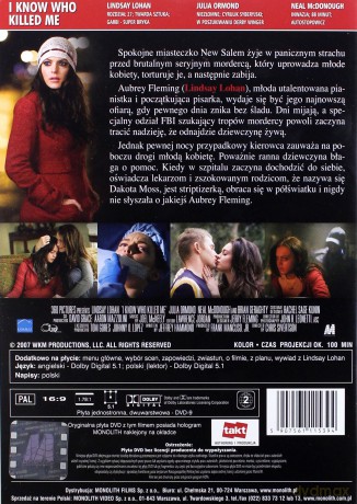 Wiem kto mnie zabił [DVD]