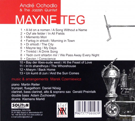 Andre Ochodlo: Mayne Teg - yiddish songs [CD]