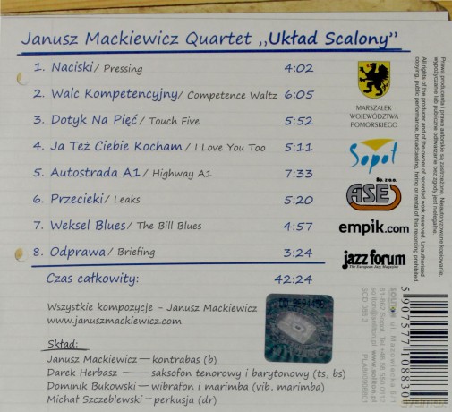 Janusz Mackiewicz Quartet: Układ Scalony (digipack) [CD]