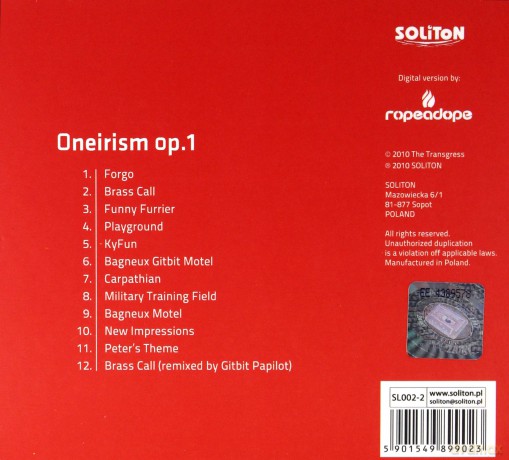 The Transgress: Oneirism Op. 1 [CD]