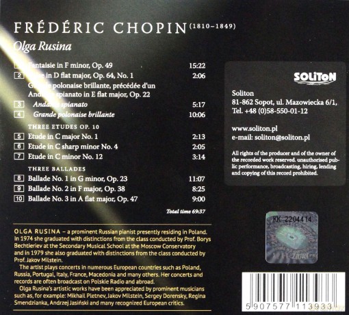 Olga Rusina: Frederic Chopin (digipack) [CD]