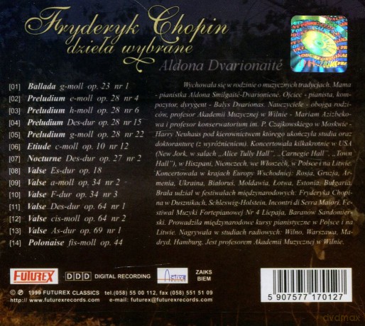 Aldona Dvarionaite: Chopin - Dzieła Wybrane [CD]